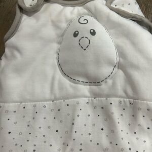 Adorable White and Gray Baby Bib